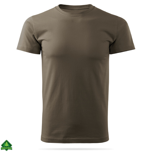 Bawełniana wojskowa koszulka T-shirt MON / WOT - kolor brązowy