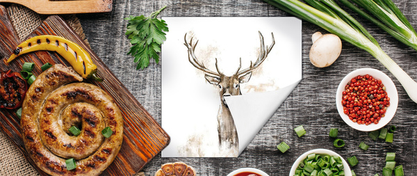 Papierowe serwetki myśliwskie wzór GŁOWA BYKA 33x33cm - 20 sztuk