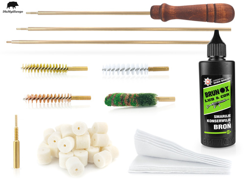 Zestaw akcesoriów do czyszczenia broni kulowej długiej kaliber 6,5 mm