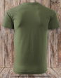 Myśliwska koszulka bawełniana T-shirt khaki mały nadruk - GŁOWA BYKA