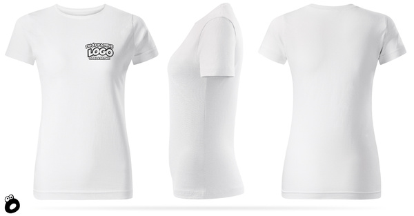 Damska bawełniana koszulka T-shirt z własnym nadrukiem - kolor biały