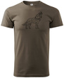 Koszulka T-shirt z myśliwskim nadrukiem geometrycznym Wilk