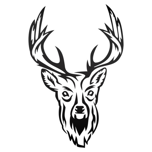 GŁOWA BYKA odblaskowa naklejka na auto czarna