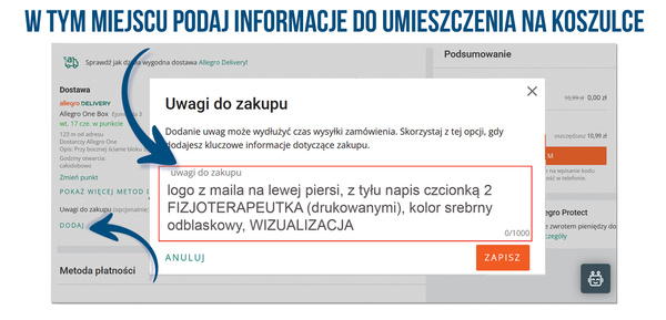 Damska bawełniana koszulka T-shirt z własnym nadrukiem - kolor granatowy