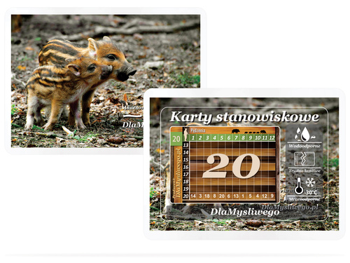 Komplet karnetów stanowiskowych dla 20 myśliwych – warchlaki