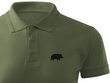 Myśliwska koszulka polo kolor khaki nadruk DZIK