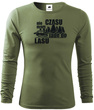 Longsleeve khaki - NIE MAM CZASU JADĘ DO LASU