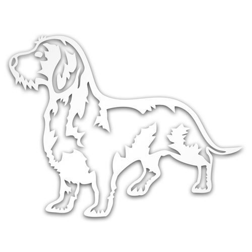 JAMNIK SZORSTKOWŁOSY odblaskowa naklejka na auto srebrna