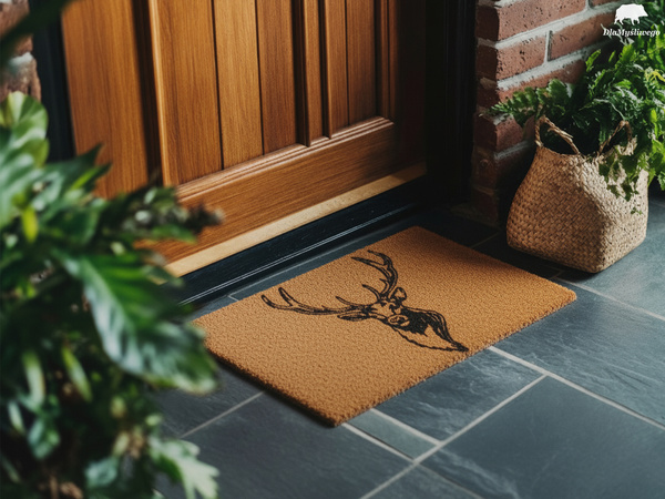 Wycieraczka pod drzwi z myśliwskim wzorem GŁOWA BYKA