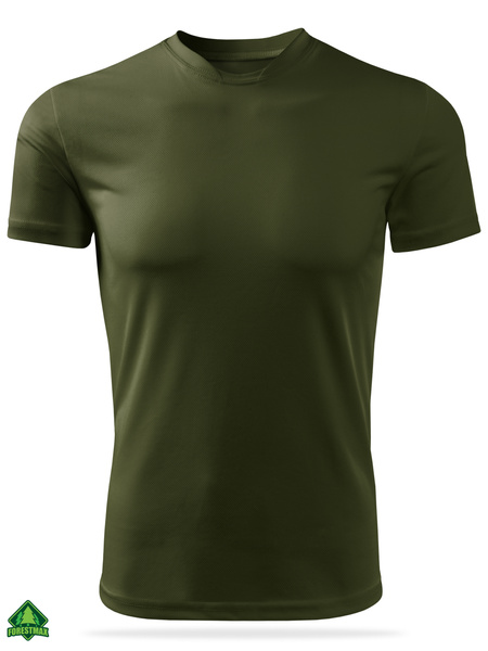 Zestaw 3 sztuk termoaktywnych koszulek męskich kolor zieleń wojskowa