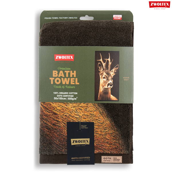 Myśliwski ręcznik bawełniany firmy Zwoltex - wzór Rogacz - 50x100cm