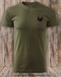 Myśliwska koszulka bawełniana T-shirt zieleń wojskowa mały nadruk - BYK w WIEŃCU