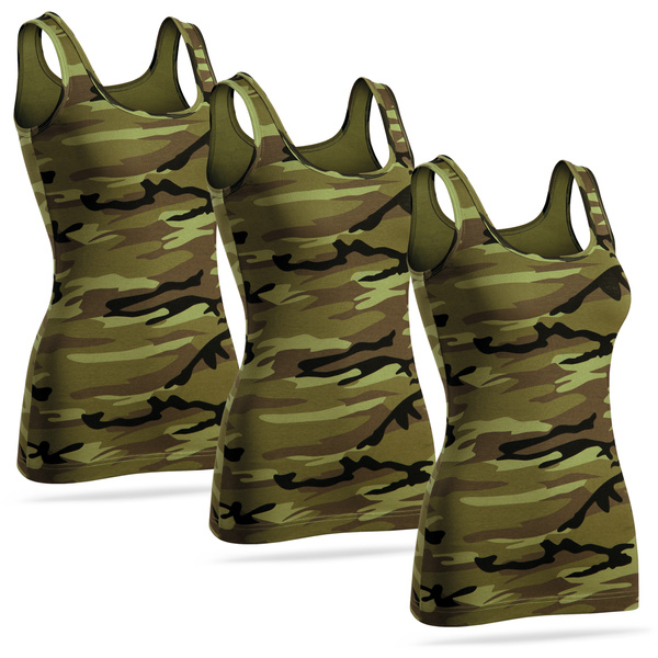 Zestaw 3 sztuk damskich topów militarnych - jungle camo