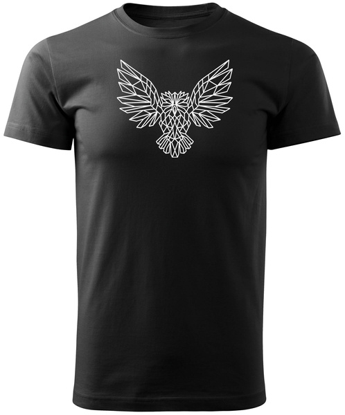 Koszulka T-shirt z myśliwskim nadrukiem geometrycznym Sowa