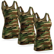 Zestaw 3 sztuk damskich topów militarnych - woodland camo