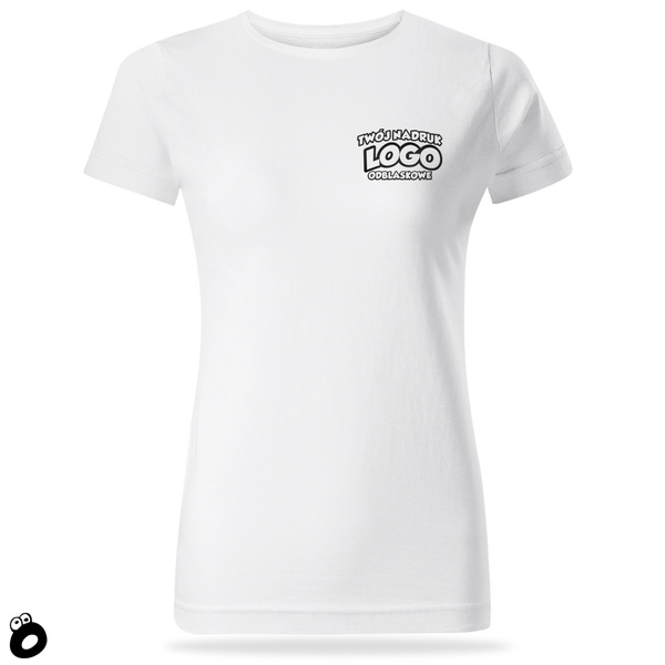 Damska bawełniana koszulka T-shirt z własnym nadrukiem - kolor biały