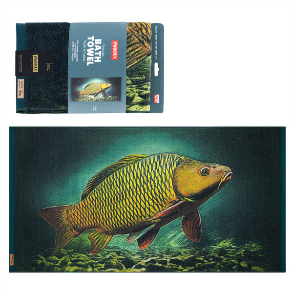 Wędkarski ręcznik bawełniany firmy Zwoltex - wzór Karp - 70x140cm
