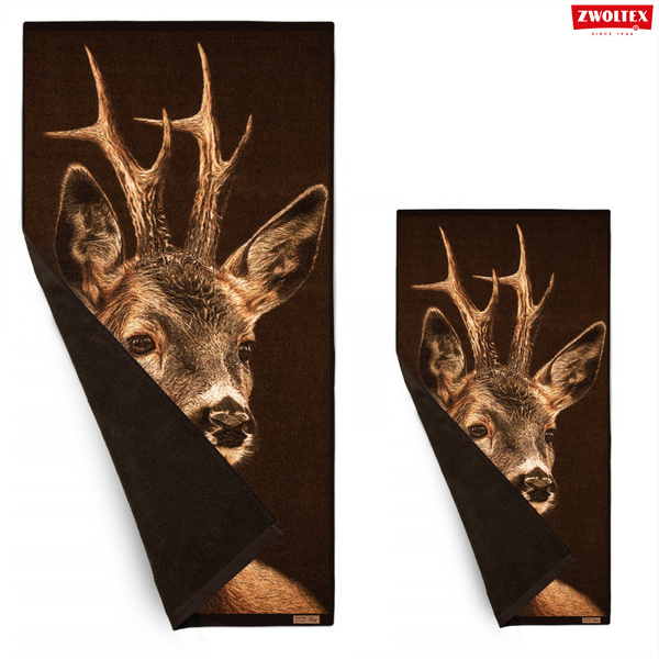 Komplet myśliwskich ręczników bawełnianych Zwoltex - Rogacz - 50x100cm + 70x140cm