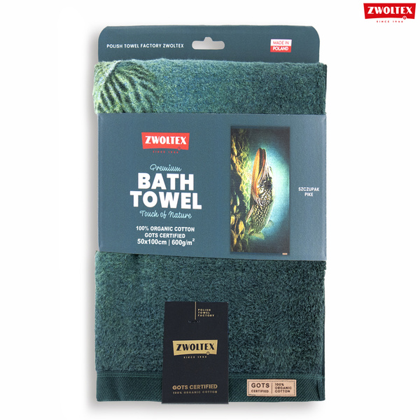 Wędkarski ręcznik bawełniany firmy Zwoltex - wzór Szczupak - 50x100cm