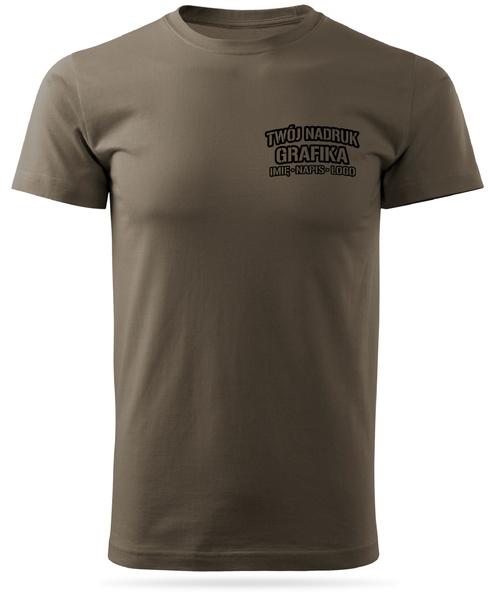 Koszulka T-shirt z własnym nadrukiem - brązowa