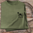Koszulka bawełniana T-shirt khaki, mały nadruk - WYŻEŁ NIEMIECKI KRÓTKOWŁOSY
