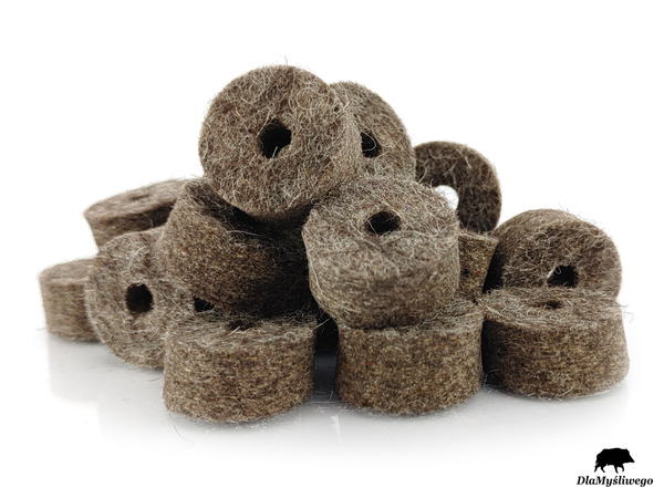 Przecieraki filcowe do broni śrutowej kal. 20 mm - 25 szt.