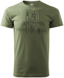 T-shirt khaki nadruk KRÓL POLOWANIA
