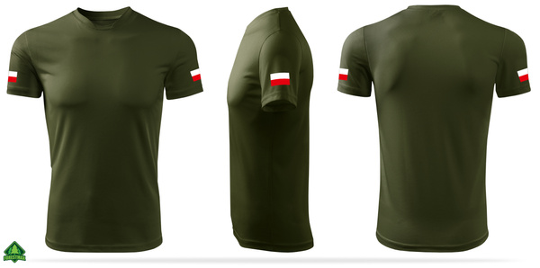 Termoaktywna koszulka wojskowa military - nadruk Flagi Polski