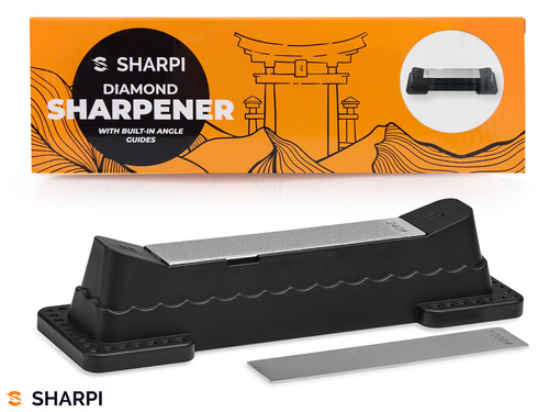 Ostrzałka diamentowa z prowadnicą kątową i wymiennymi płytkami - SHARPI #240/400/600/1000