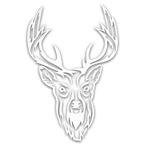 GŁOWA BYKA odblaskowa naklejka na auto srebrna