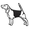 BEAGLE odblaskowa naklejka na auto czarna