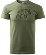 Koszulka T-shirt z myśliwskim nadrukiem geometrycznym Dzik