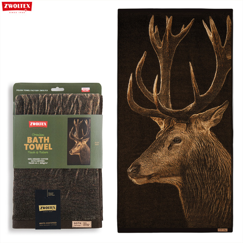 Myśliwski ręcznik bawełniany firmy Zwoltex - wzór Jeleń - 70x140cm