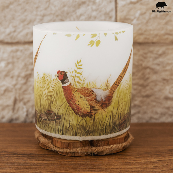Ozdobna świeca 10cm z myśliwskim motywem BAŻANTA