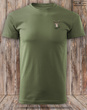 Myśliwska koszulka T-shirt khaki haft MEDALION Z BYKA
