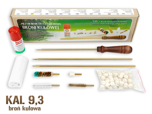 Zestaw do czyszczenia broni kulowej kal: 9,3