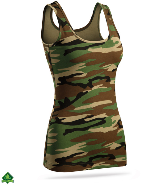 Zestaw 3 sztuk damskich topów militarnych - woodland camo