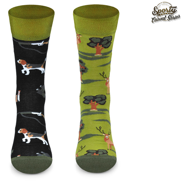 Zestaw 2 par skarpetek myśliwskich w pudełku prezentowym POLOWANIE