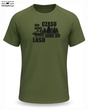 T-shirt termoaktywny khaki nadruk NIE MAM CZASU JADĘ DO LASU