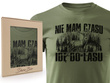 Myśliwska koszulka bawełniana T-shirt khaki nadruk NIE MAM CZASU IDĘ DO LASU w pudełku prezentowym