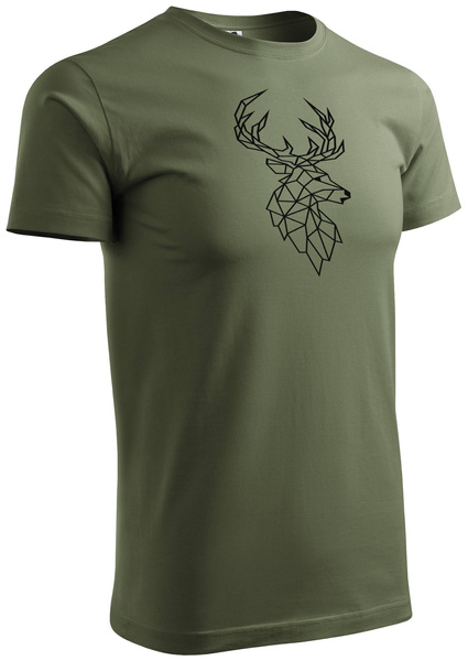 Koszulka T-shirt z myśliwskim nadrukiem geometrycznym Byk