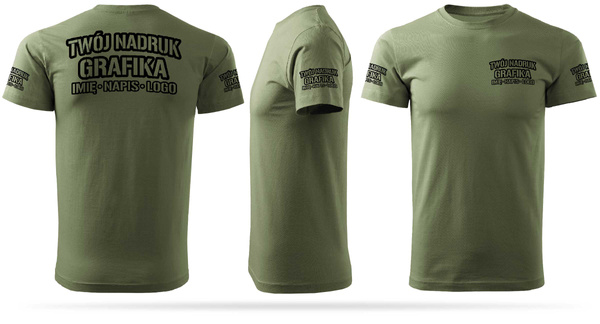 Myśliwska koszulka z własnym nadrukiem - khaki