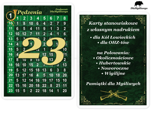 Karnety z wzorem indywidualnym dla 10-23 myśliwych