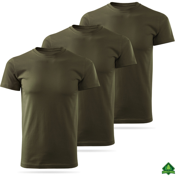 Zestaw bawełnianych koszulek gładkich MILITARY - 3 PAK