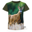 Dziecięca koszulka T-shirt, kolor khaki, nadruk KOZIOŁEK