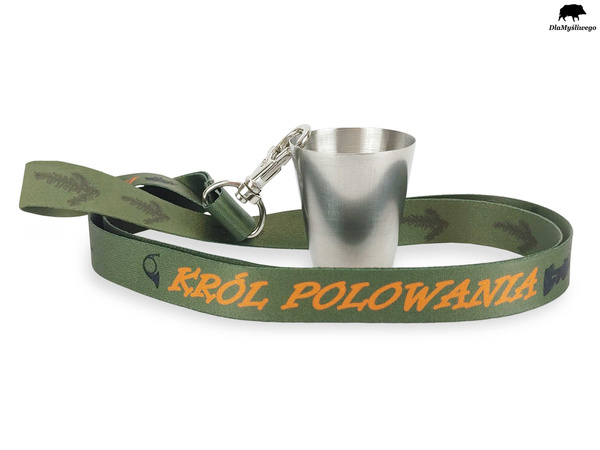 Kieliszek metalowy ze smyczą KRÓL POLOWANIA
