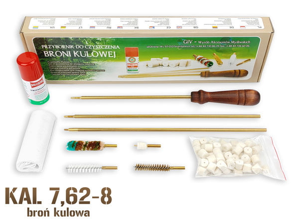 Zestaw do czyszczenia broni kulowej kal: 7,62-8