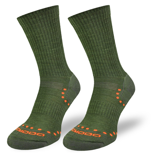 Skarpety outdoorowe STAL khaki – merino, alpaca