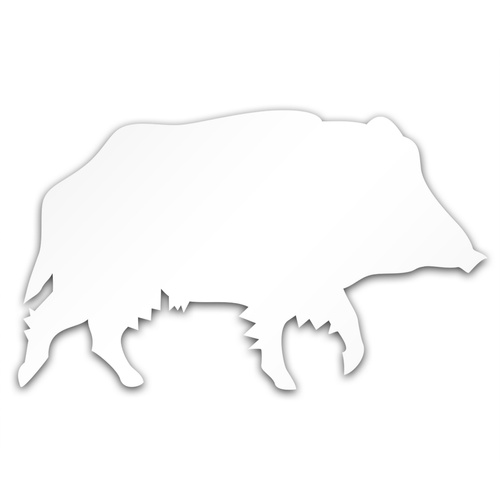 DZIK odblaskowa naklejka na auto srebrna