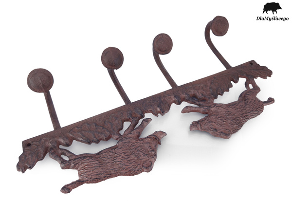 Wieszak na ubrania poczwórny - myśliwski wzór DZIKI